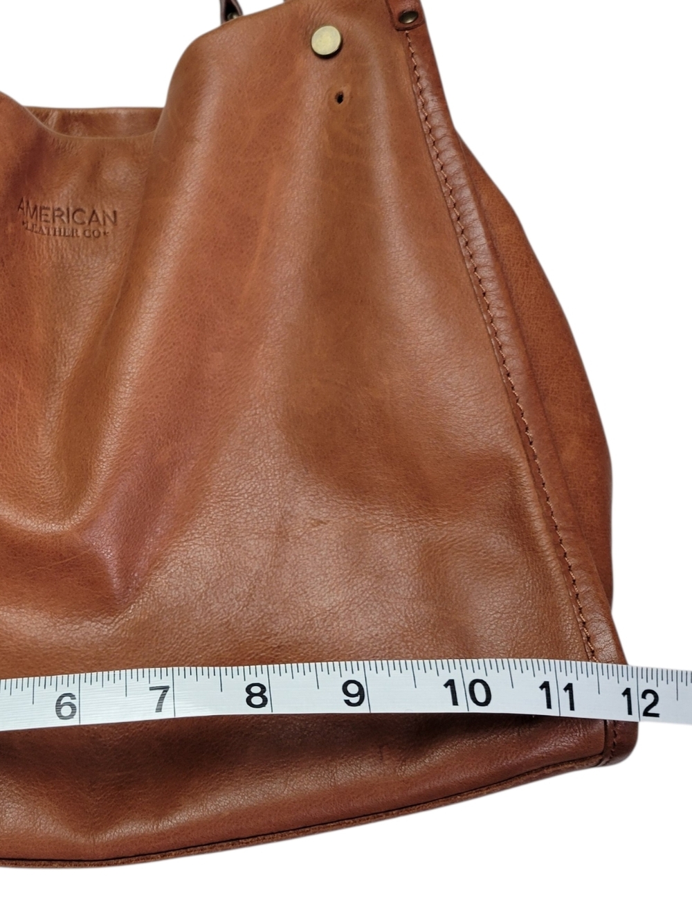 American Leather Co | Cognac Brown Real Leather Shoulder Bag - Picture 12 of 15